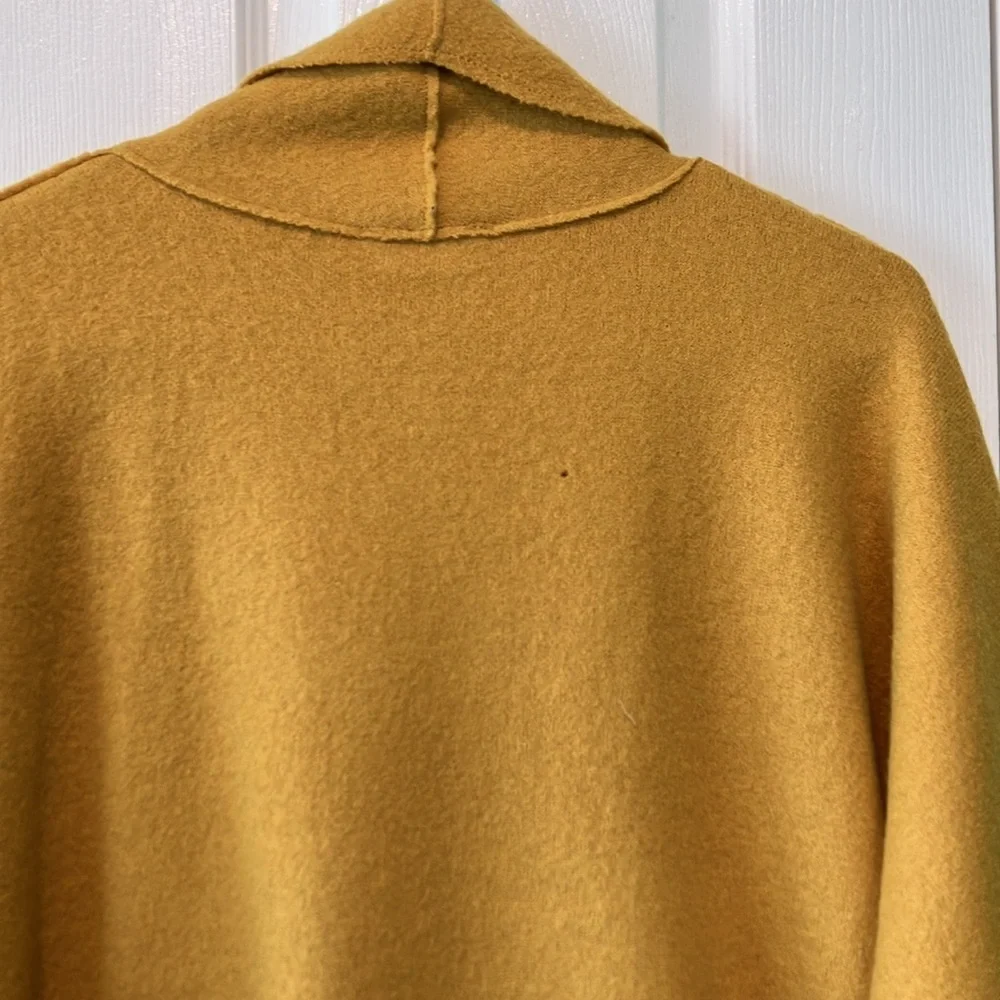 Eileen fisher Women's XL Mustard Yellow Sweater long boiled wool kimono coat - Picture 8 of 11